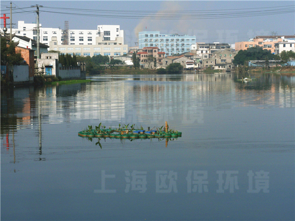 温州上庄河道治理&mdash;&mdash;强力造流曝气机与生态浮岛的结合