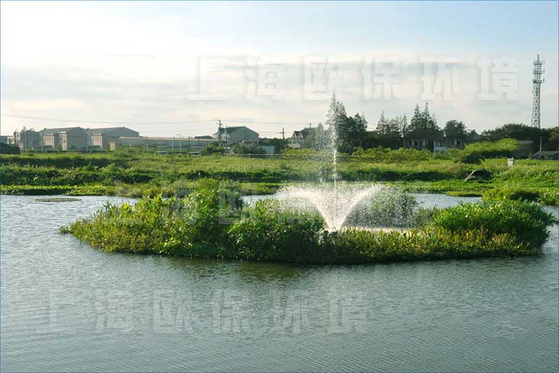 浮田型浮动湿地与曝气机组合使用,净水效果更明显 浮田型浮动湿地与曝气机组合使用,净水效果更明显